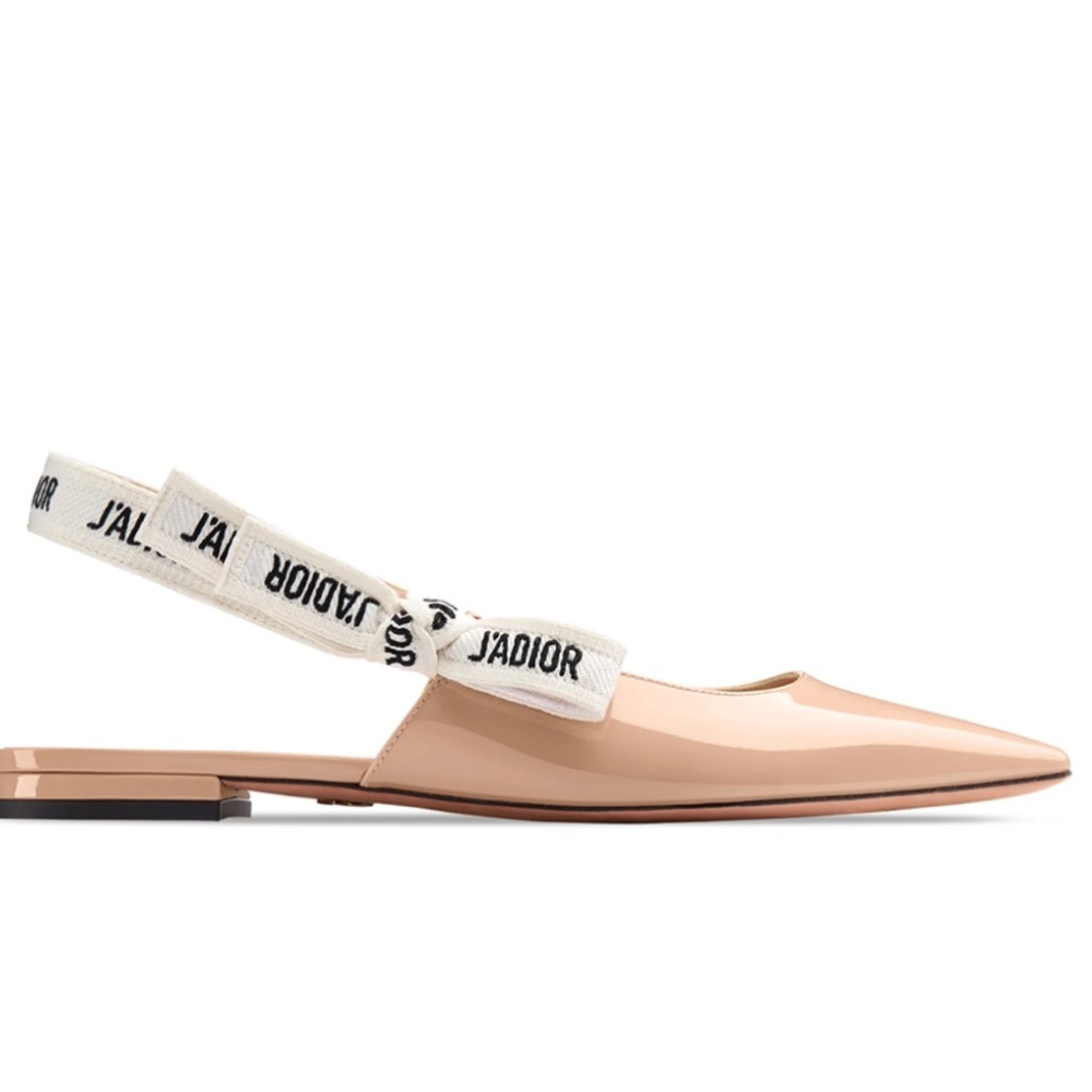 Christian Dior J’adore Dior nude patten sling back flats